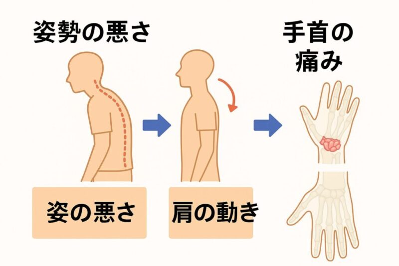 姿勢の悪さ手首の痛み